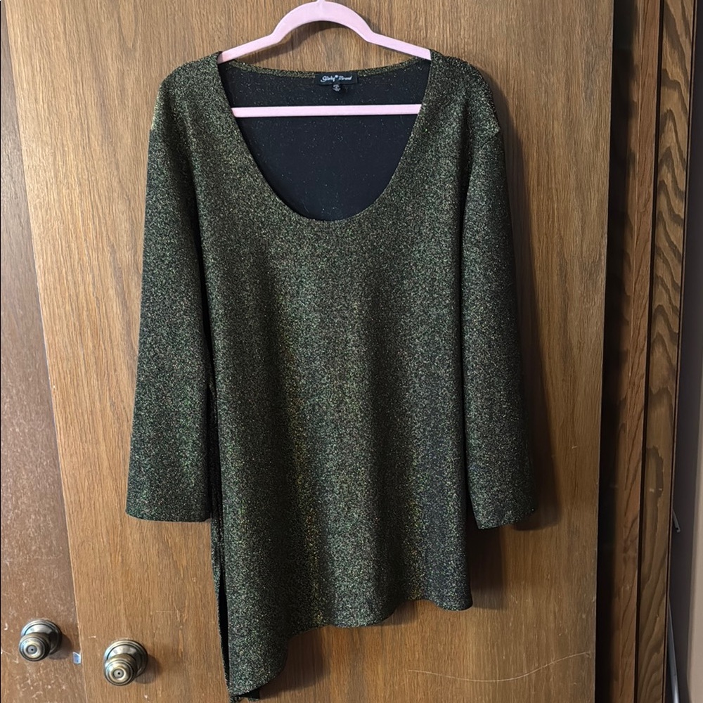 Slinky Brand Glittery Gold Top